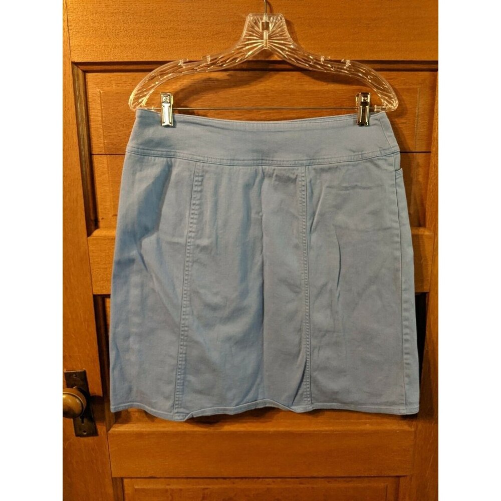 Chaus Skirt Size 8 Light Blue Modest Womens Straight Work Casual Stretch